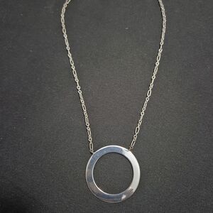 Elegant Silver Circle Pendant Necklace